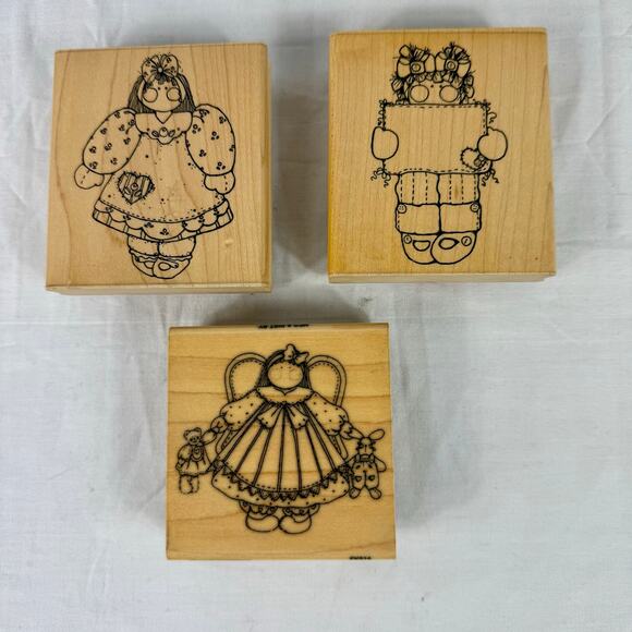 D.O.T.S. Rubber Stamps Girls Savannah Q 188 Whitney Q 163 Finders Keepers FK514 - Picture 1 of 8